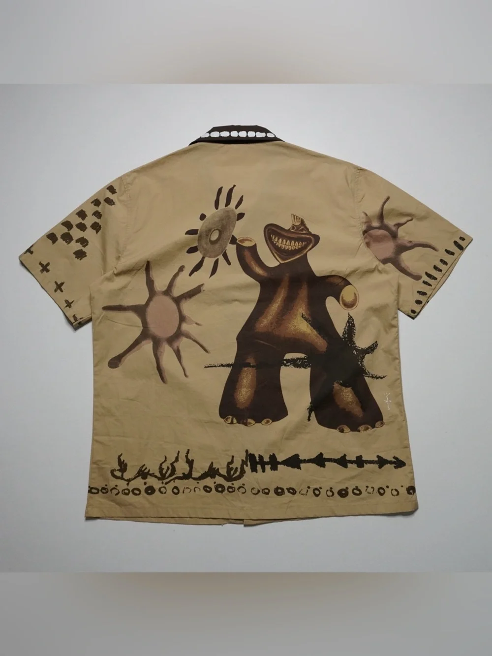Cactus Jack Travis Scott Painter Buttonup Short Sleeve Shirt Mens Large Brown - Picture 2 of 11